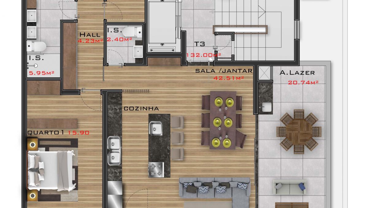 T3 - 4º andar Planta