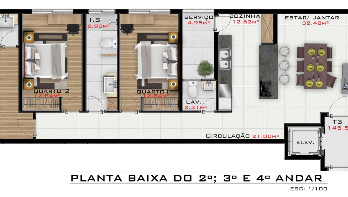 T3 planta 2º Andar Dir